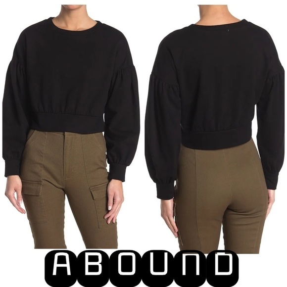 ABOUND
Cozy Crew Neck Cropped Sweatshirt In Black - Picture 1 of 12